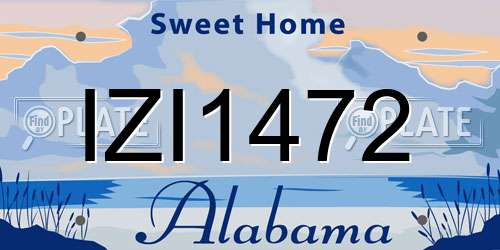 IZI1472 Alabama License Plate