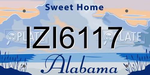 IZI6117 Alabama License Plate