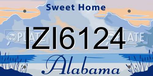 IZI6124 Alabama License Plate