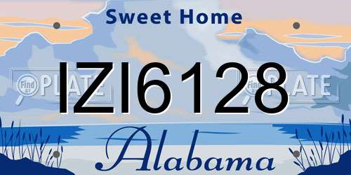 IZI6128 Alabama License Plate