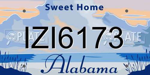 IZI6173 Alabama License Plate