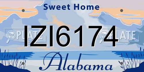 IZI6174 Alabama License Plate