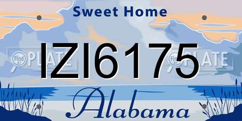 IZI6175 Alabama License Plate