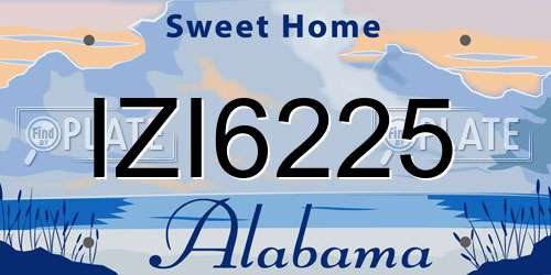 IZI6225 Alabama License Plate