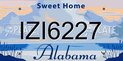 IZI6227 Alabama License Plate