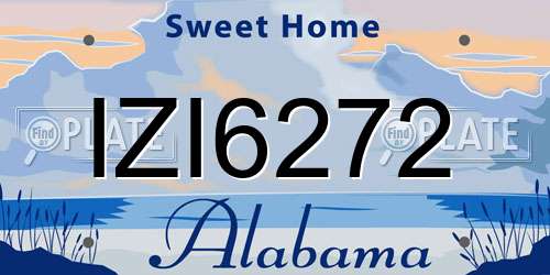 IZI6272 Alabama License Plate