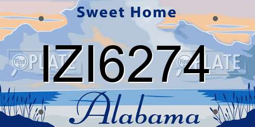 IZI6274 Alabama License Plate