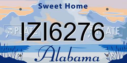 IZI6276 Alabama License Plate