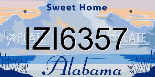 IZI6357 Alabama License Plate
