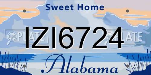 IZI6724 Alabama License Plate