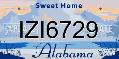 IZI6729 Alabama License Plate