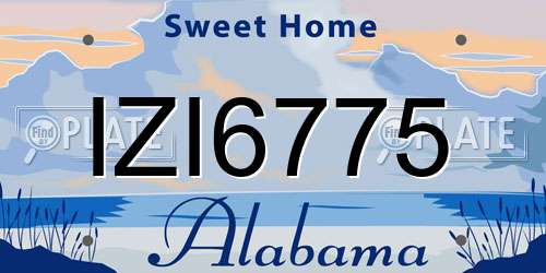IZI6775 Alabama License Plate