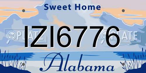 IZI6776 Alabama License Plate