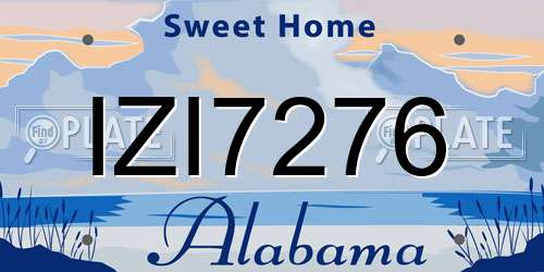 IZI7276 Alabama License Plate