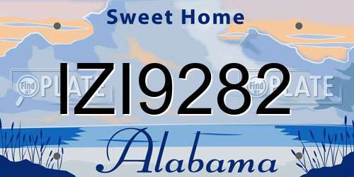 IZI9282 Alabama License Plate