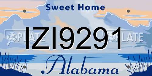 IZI9291 Alabama License Plate