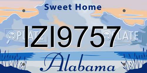 IZI9757 Alabama License Plate