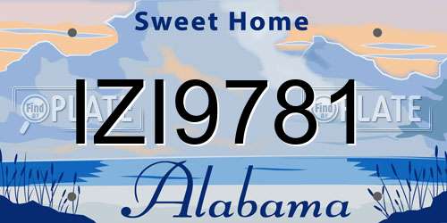 IZI9781 Alabama License Plate