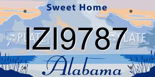 IZI9787 Alabama License Plate