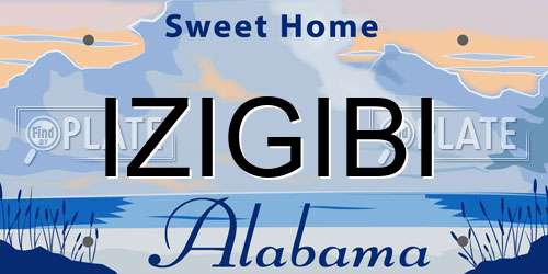 IZIGIBI Alabama License Plate
