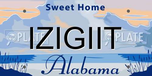 IZIGIIT Alabama License Plate