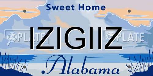 IZIGIIZ Alabama License Plate