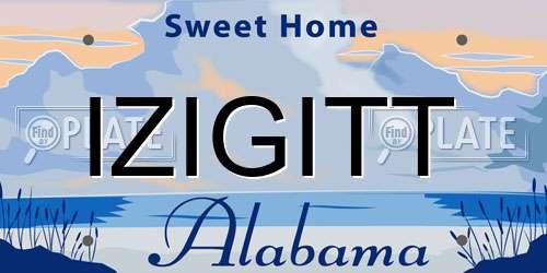 IZIGITT Alabama License Plate