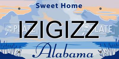 IZIGIZZ Alabama License Plate