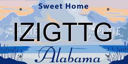 IZIGTTG Alabama License Plate