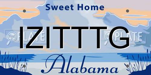 IZITTTG Alabama License Plate