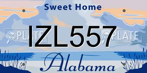 IZL557 Alabama License Plate