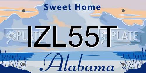 IZL55T Alabama License Plate