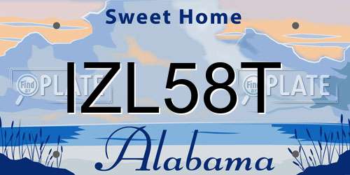 IZL58T Alabama License Plate