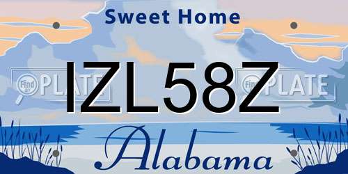 IZL58Z Alabama License Plate
