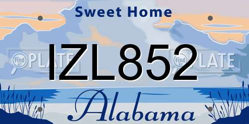 IZL852 Alabama License Plate
