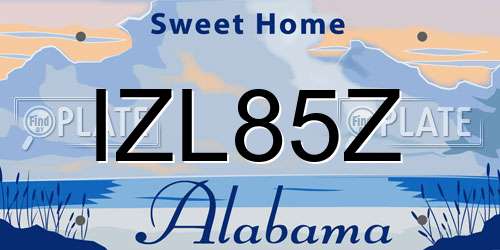 IZL85Z Alabama License Plate