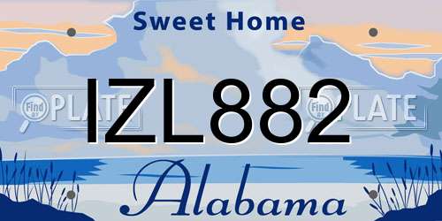 IZL882 Alabama License Plate