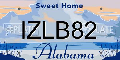 IZLB82 Alabama License Plate