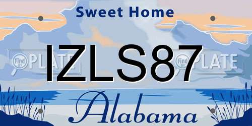 IZLS87 Alabama License Plate