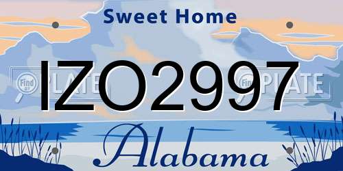 IZO2997 Alabama License Plate