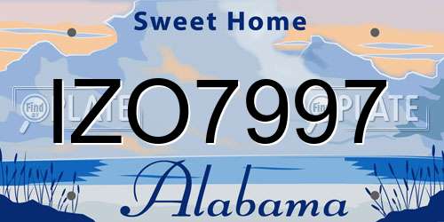IZO7997 Alabama License Plate