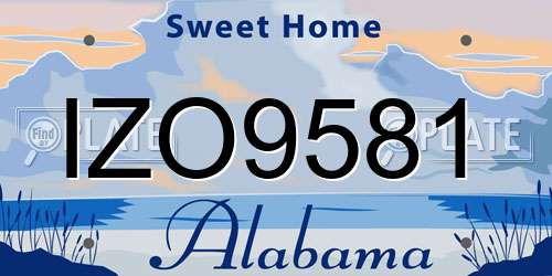 IZO9581 Alabama License Plate