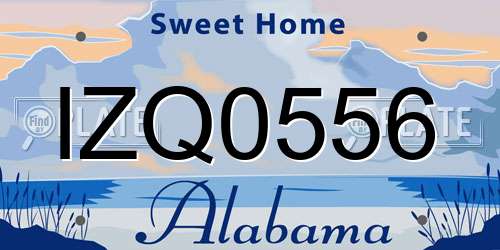 IZQ0556 Alabama License Plate