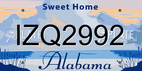 IZQ2992 Alabama License Plate
