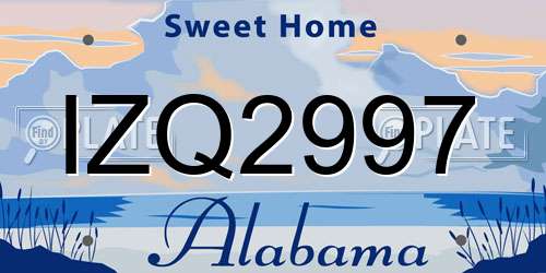 IZQ2997 Alabama License Plate