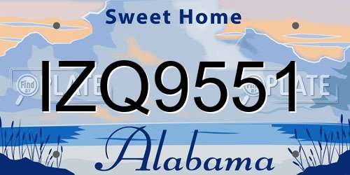 IZQ9551 Alabama License Plate