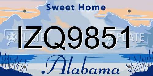 IZQ9851 Alabama License Plate