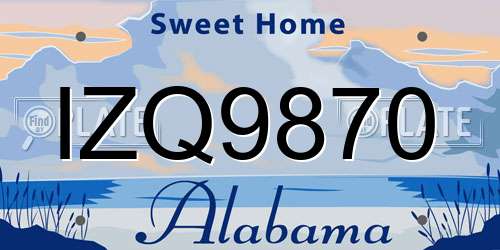 IZQ9870 Alabama License Plate