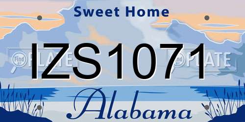IZS1071 Alabama License Plate