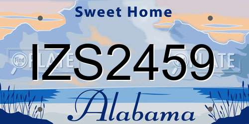 IZS2459 Alabama License Plate
